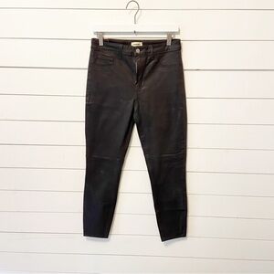 L’ AGENCE | Black Faux Leather/Denim Skinny High Rise Jeans Size 29